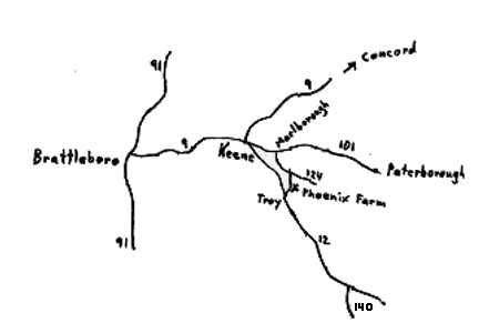 Map of Phoenix Farm and surrounding area